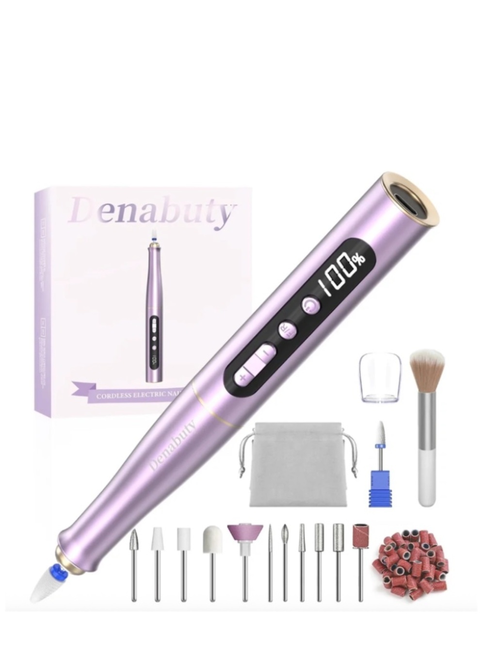 Violet Rechargeable Cordless Electric Nail Drill Set